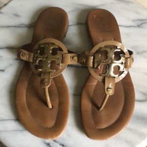 Tory Burch Tan Patent Leather Sandals